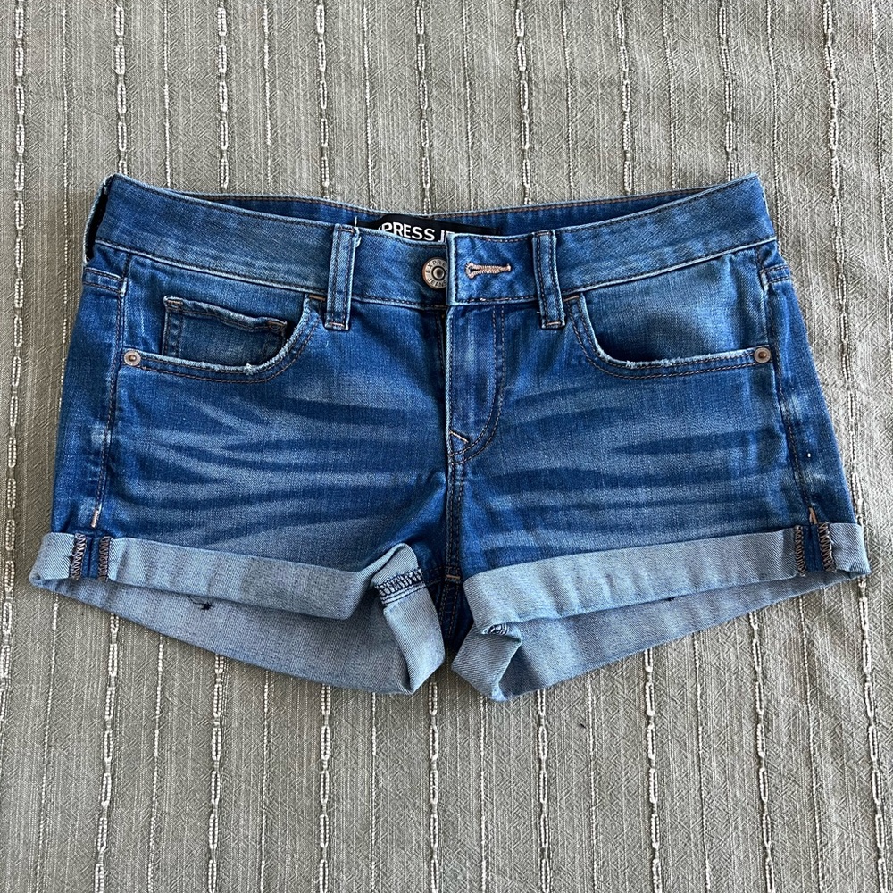 Low rise jean shorts